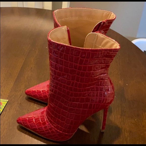 Zara Shoes - Red Patent Leather booties